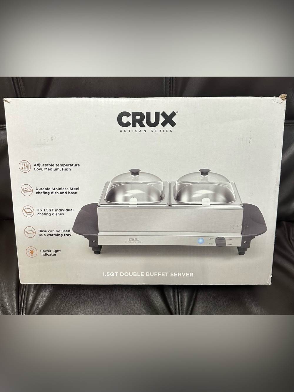 CRUX 1.5-Quart Double Buffet Server with Warming Tray (Used)